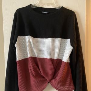 Waffle knit sweater